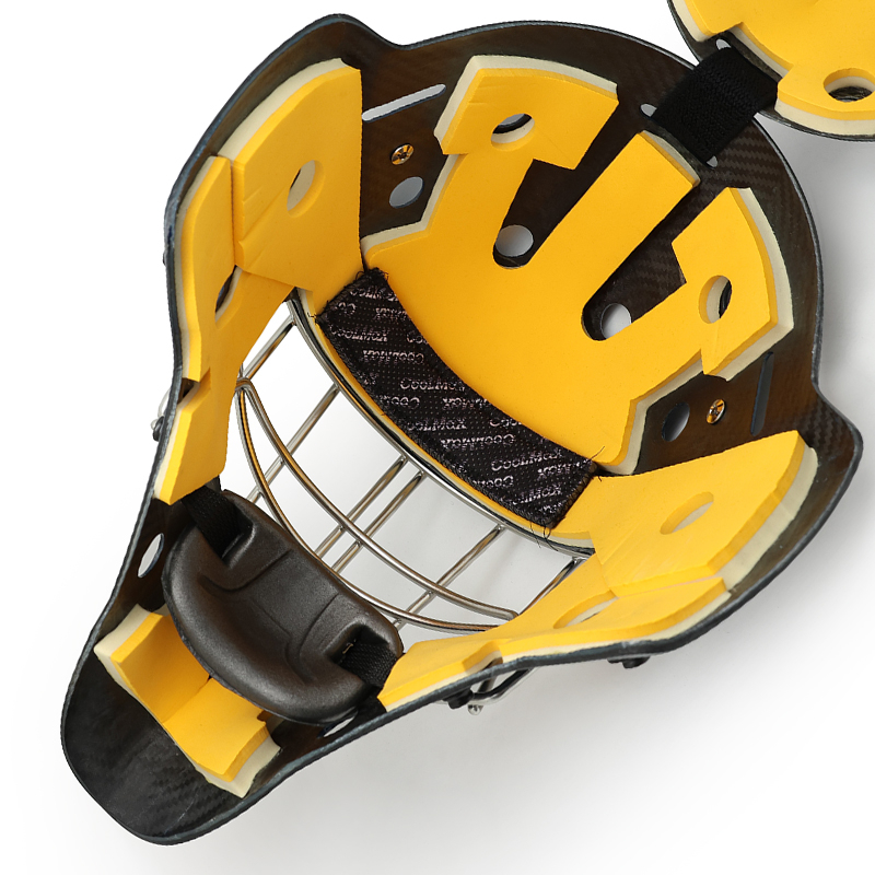 スチールフル保護アイスホッケーのゴールキーパーヘルメット
