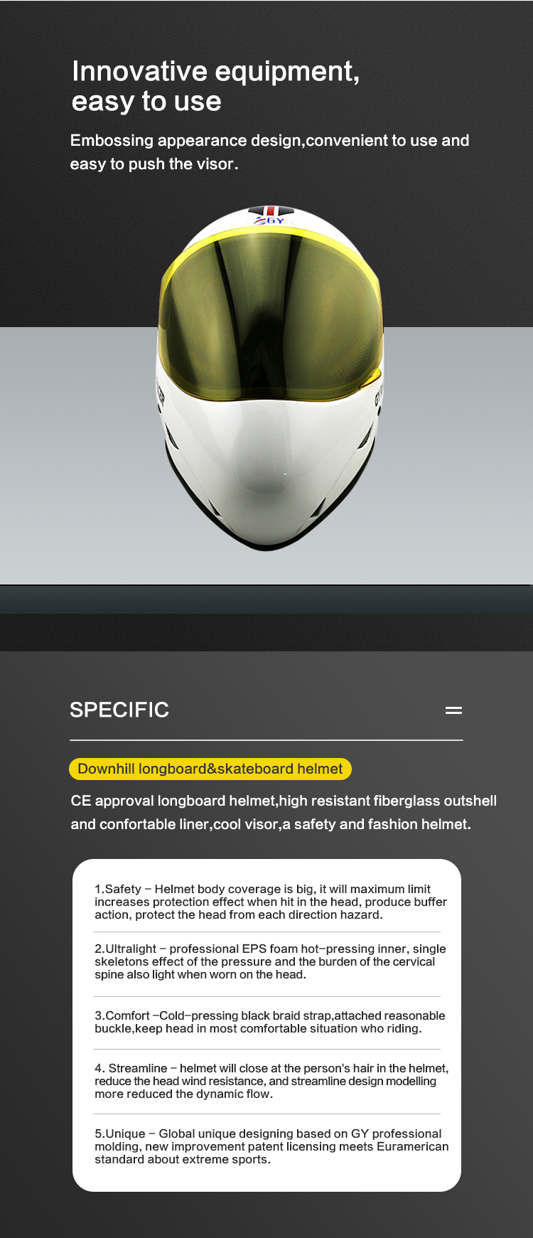 ロングボード ヘルメット GY-LH13